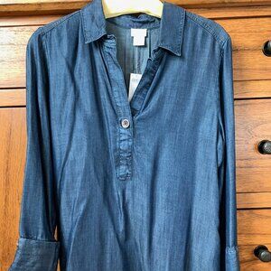 NWT $89.50 Chico's Indigo tunic top  size 1 small S 6 - 8